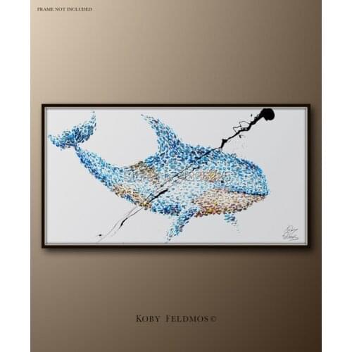 Large Free Shipping Handpainted Oil Painting On Canvas Lovely Fish Oil Painting Abstract Modern Canvas Wall Art no Framed