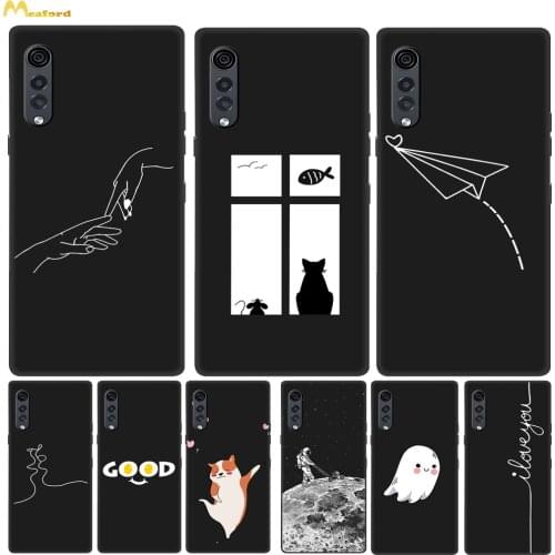 Black Silicone Cover For LG Velvet 5G Phone Cases For Coque LG Velvet 5G UW Case Soft TPU Print Queen Husky Ghost Pattern Fundas
