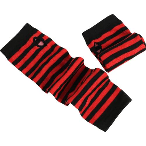 Fashion Long Women Gloves Stretchy Knitting Striped Fingerless Gloves Mitten Winter Warm Soft Female Gloves for Driving