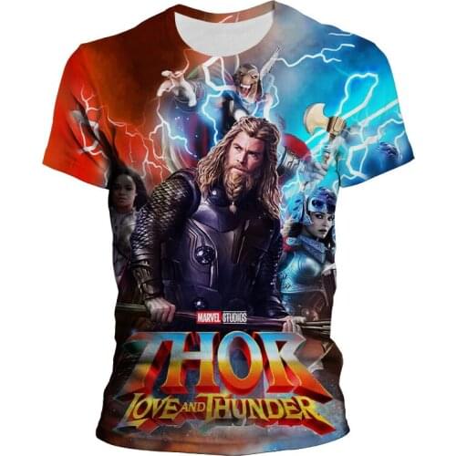Thor Marvel Hero Mens T-shirts Summer 3D Print Cool Boy Girl Kids Clothing Short Sleeve Harajuku Style Womens Tee Shirt