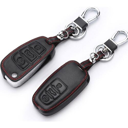 Leather Car Key Cover Key Case For Audi A1 A2 A3 A4 A5 A6 A7 TT Q3 Q5 Q7 R8 S6 S7 S8 SQ5 RS5 key bag protected Auto Accessories