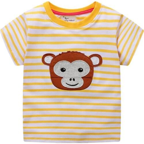 Jumping meters Summer Tees Tops Boys Girls Clothes for Baby Cotton New 2019 Boys T shirts Animals Short Sleeve Children T shirts