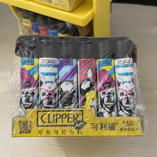 Clipper Original Grinding Wheel Flint Ignition Lighter Open Flame Torch Gas Lighters Use Collection Gift 1 Box 24 pieces