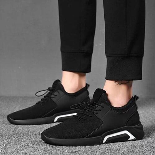 2021 summer mens shoes new fashion breathable fly woven sports mens shoes Korean version of the trend of comfortable black cas