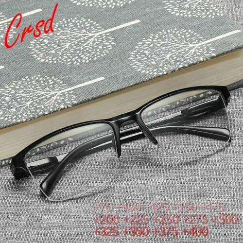 CRSD 2020 Men Women Semi-diopter Reading Glasses Prescription Glasses +75,+175,+200,+225,+250,+275,+300,+325,+350,+375,+400