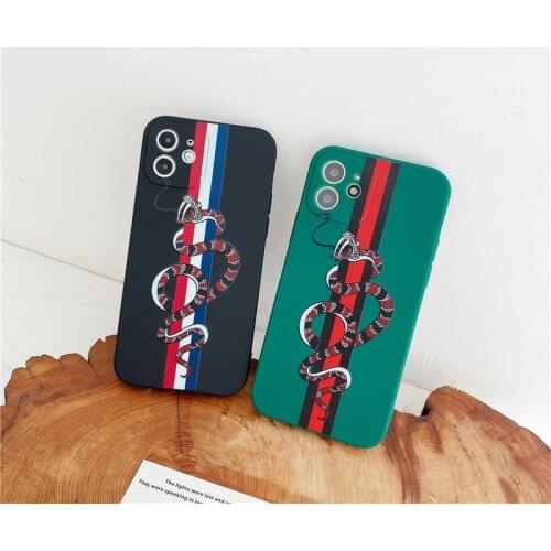 Snake fashion soft Case For iPhone 11 12 Pro Max mini 7 8 6 6s Plus XR X XS MAX se luxury silicon phone Cover Casual fundas capa