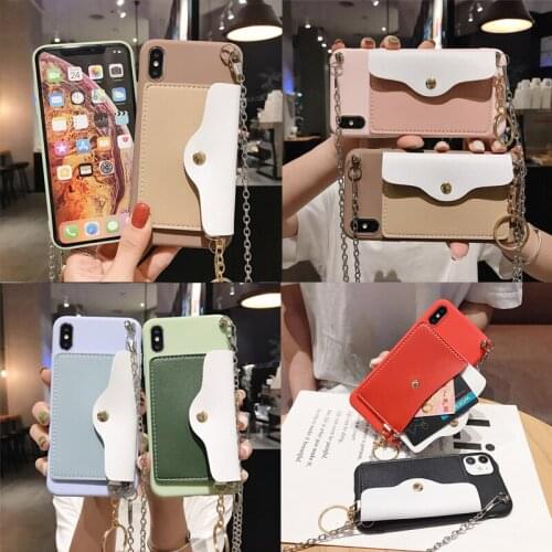 TPU Soft Cord Silicone Necklace Strap Cord Chain Case For Oppo Realme C15 C11 X50 V5 A72 A11K Reno 4 6 3 Pro Crossbody Bags Case