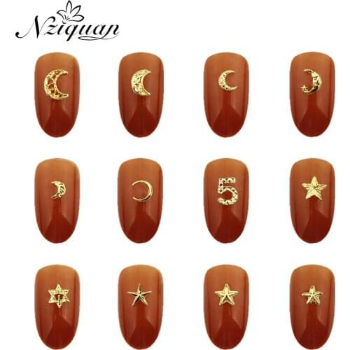 New arrival 20pcs oval multicolor nail decoration stickers charm geometric metal alloy ladies nail decoration DIY nail decoratio