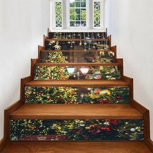New Product Christmas Creative Staircase Stickers 3D Christmas Tree Corridor Stairs Renovation Decoration Wall Stickers