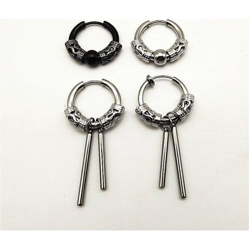 2pcs Original unique Mens single ball stainless steel earring guys jewellery accessory hipster grunge style punk earrings boys