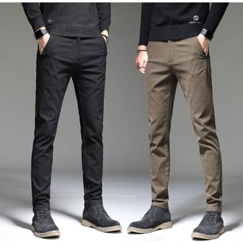 Autumn Winter Casual Pants Mens Korean Version of Slim Feet Cloth Pants Business Mens Pants All-match Leisurely Trousers Tide