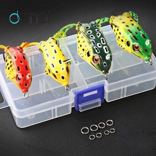 DONQL 4PCS Soft Fishing Lures Top Water Ray Frog Shape Minnow Crank Wobbler For Fly Fishing Soft Tube Bait 6g 9g 13g Lure