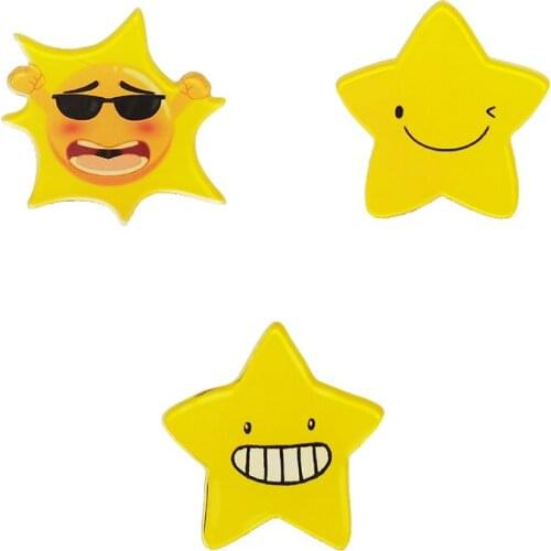 Simple Acrylic Star Brooch And Sun Brooch Can Be Hung On The Backpack As A Gift For Friends On Halloween And Christmas