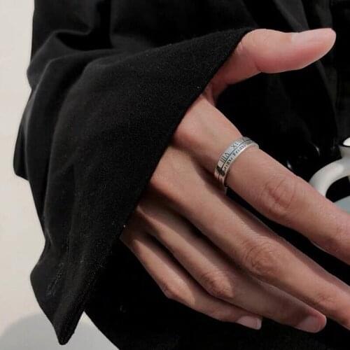 Retro Roman Numeral Ring Silver Lovers Ring Fashion Engagement Wedding Rings For Women Man Resizable Couple Rings Jewelry