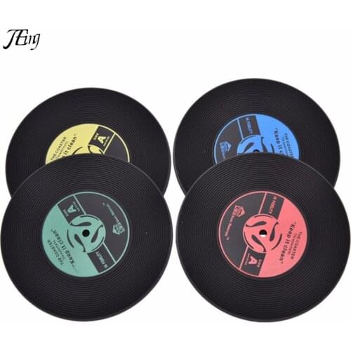 Retro Vinyl CD Album Record Drinks Coasters Home Kitchen Bar Tableware Table Cup Placemat Glass Skid Mat Holder