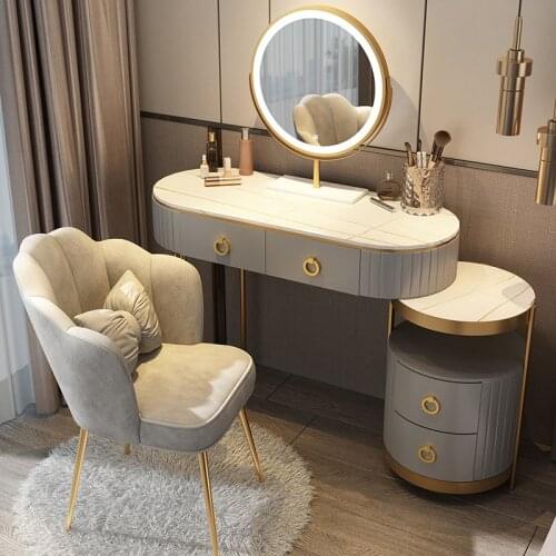 Nordic Light Luxury Bedroom Dresser Contemporary and Contracted Receive Ark Makeup Table Female Small Family Vanity Table