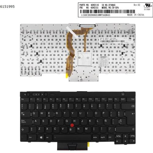 SP Spanish New For Lenovo ThinkPad L530 T430 T430S X230 W530 T530 T530i T430i Laptop Replacement Keyboard Black with Pointer