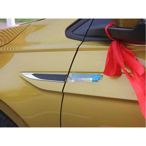 STYO Car ABS Chrome Side Wing Fenders Emblem Badge sticker Trim For POLO 2019 2020