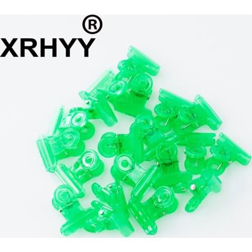 XRHYY Pack Of 20 Green Plastic Bulldog Clips Hinge Clips Binder Clips For Document File Pictures Home Office Supplies ( 2 CM )