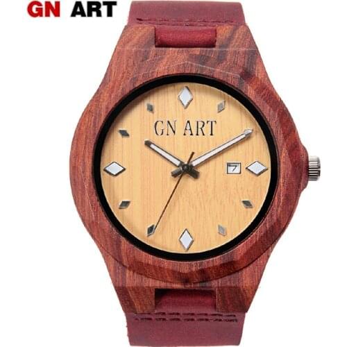 Women Watch Leather Wooden Watch for Men Women Bamboo Saati Wood Watches With Scale Soft Leather Straps Erkek kol saati
