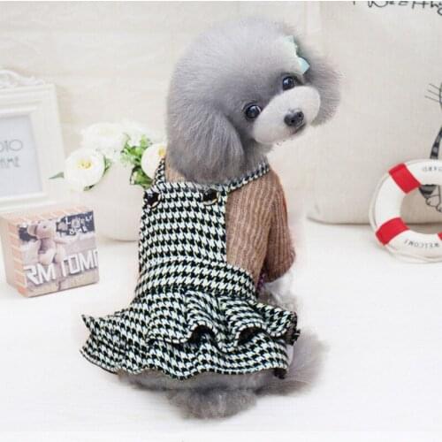 Winter Dog Puppy Dress Dog Clothes Shirt Plaid Pets Clothing for Small Dog Strap Skir Christmas Xmas Dresses Chihuahua