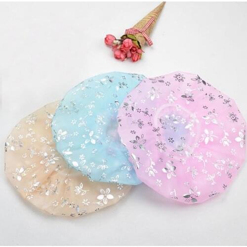 1PC Resuable Waterproof Women Supplies Elastic Bathroom Accessories Shower Hat Bath Spa Caps Bath Hair Cap