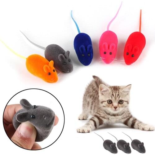 1PC Multi Color Funny Pet Cat Kitten Play Toys False Mouse Rat Squeak Noise Sound Color Random Simulation Rat Pet Supplies