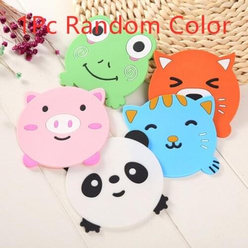 1PC Animal Cartoon Shape Silicone Coaster Coffee Table Cup Mats Pad Placemat Kitchen Accessories Catoon Animals Dropshipping Kid