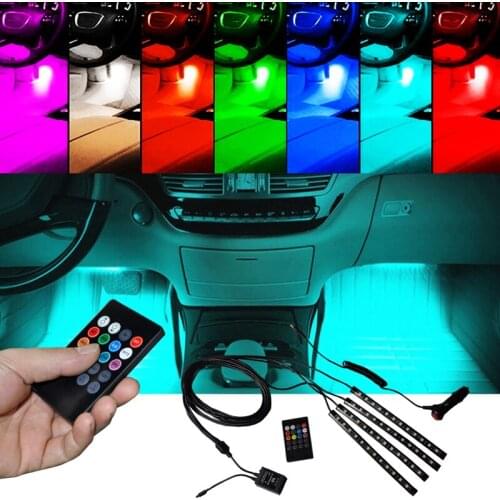 Atmosphere Led for Ford Focus Mustang Hyundai IX45 Benz Toyota Honda Jeep Lada Automobiles Interior RGB Floor Foot Light Strip
