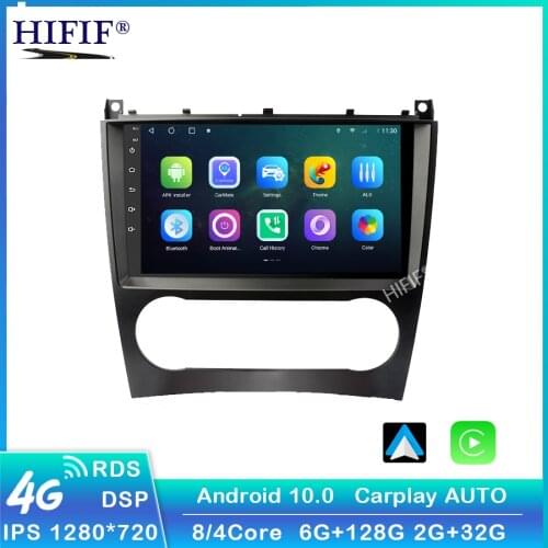 For Mercedes Benz C Class W203 C200 C230 C240 C320 C350 CLK W209 2005-2009 2 Din Car Multimedia Player Android 10 GPS Autoradio