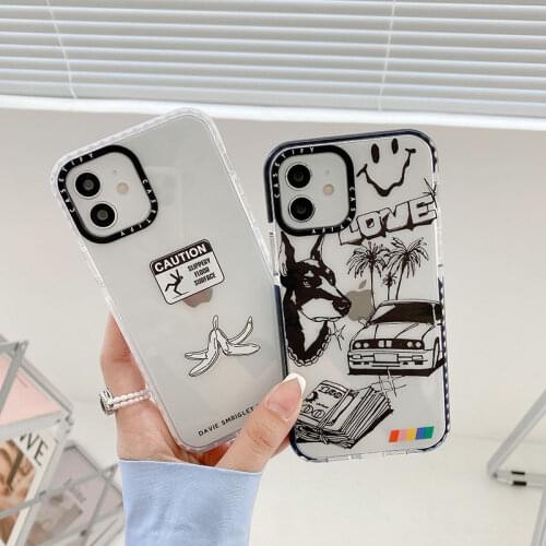 Funny Art Abstract Caution Icon Soft Cool Creative Graffiti Cover Phone Case for IPhone 12 11 Pro X XS Max XR 6 7 8 Plus SE2020