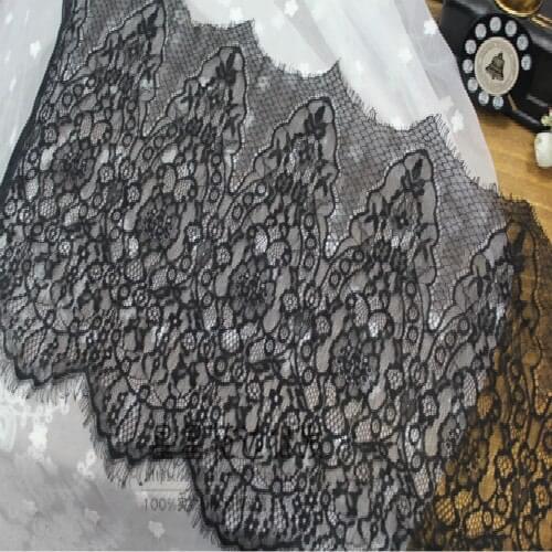 Black/Off-white Eyelash Lace Fabric ,Wedding Decoration.Table Cloth DIY Crafts Width 30cm 3Ms/lot