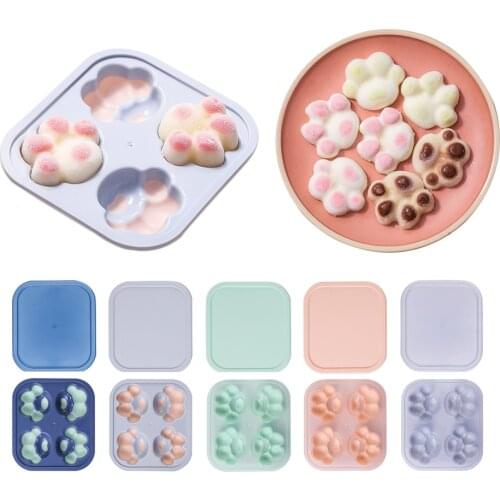Cute Cat Paw Shape Ice Cube Mold Food Grade Ice Popsicle Maker Mold Home Diy Paw Ice Cream Mould with Cover