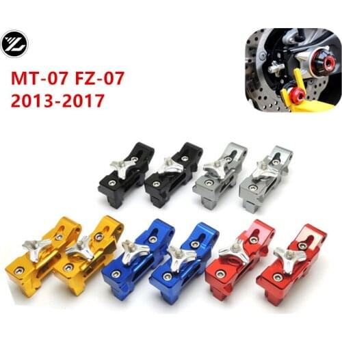 FZ 07 MT 07 Racing Rear Axle Chain Adjuster Blocks Slider Swingarm Spool Adapter Mounts for 2015-2018 Yamaha FZ07 MT07 FZ-07