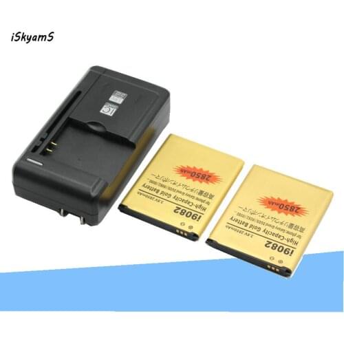 ISkyamS 2x 2850mAh EB535163LU Gold Replacement Battery +Charger For Samsung Galaxy Grand DUOS I9080 I879 I9118 I9082 GT-i9082