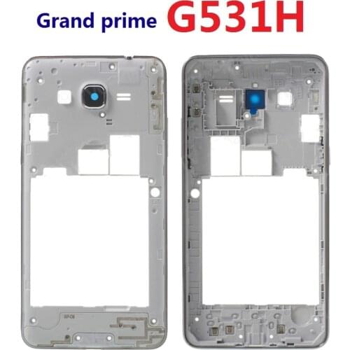 For Samsung Galaxy Grand Prime G531H G531H/DS G531F Housing Bezel Front Frame Chassis with Side Button Camera lens Glass