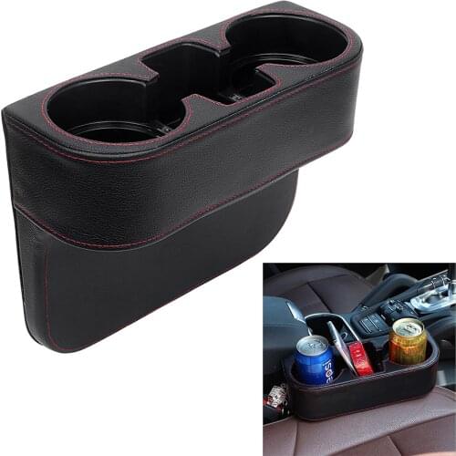 LEEPEE Universal Auto Drink Holder Stowing Tidying Car Seat Cup Holder Phone Holder Stand Car Storage Box PU Leather