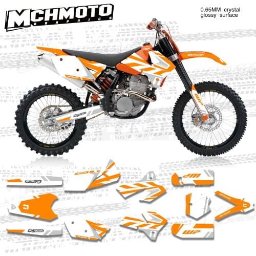 MCHMFG For KTM 125 200 250 300 400 450 525 540 EXC 2005 2006 2007 Full Graphics Decals Stickers Kit Custom Number Name Stickers