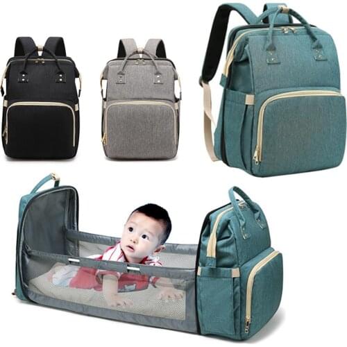 Multi-purpose Diaper Bag Large Capacity Portable Travel Baby Bag Retrachable Bassinet and Changing Station