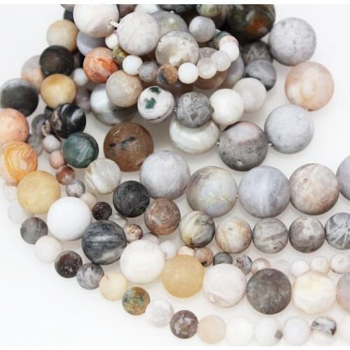 Wholesale Natural Stone Matte Bamboo Agates Beads Round Loose Beads Needlework for Jewelry Making DIY Bracelet 4 6 8 10 12mm