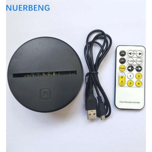 USB Cable led Lamp Base for 3d Night Light 7 Color Changing Touch and Remote Control Lamp Base