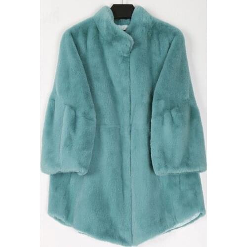 Fluffy Loose Faux Fur Coat Women Flare Raglan Sleeve Plus Size Furry Jacket 2021 Fashion Autumn Winter New Women Clothes s1045