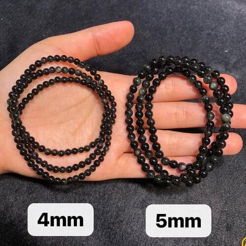 Rainbow Obsidian Bracelet Men Women Real Natural Stone Beads Magnetic Health Protection