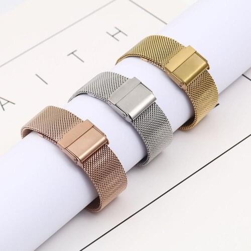 Fashion Stainless Steel Watch Strap Metal Mesh Wristwatch Band Women Men Bracelet Watch Band Watch Strap,12/14/16/18/20/22mm