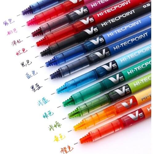 PILOT BX-V5 Full Needle Flat Liquid Ball Pen 0.5mm Colorful Large Capacity Color Signature Pen for Students 12pcs/Lot