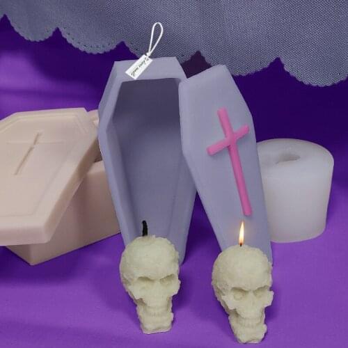 DIY Skull Ice Cube Silicone Mold Halloween Easter Aroma Candle Making Jars Candle Mold Handmade Soap Mold Plaster Mold