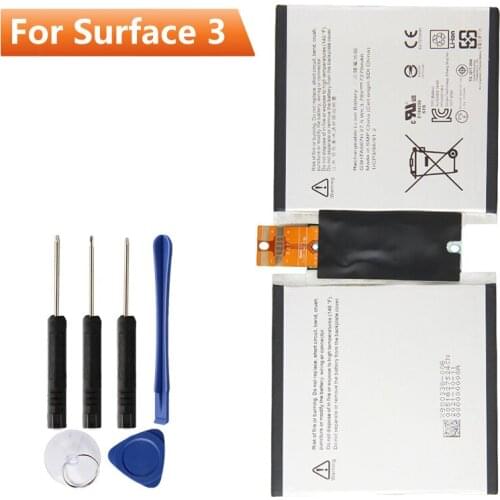 Replacement Battery For Microsoft Surface 3 1645 Surface3 G3HTA003H G3HTA004H Authentic Rechargeable Battery 7270mAh + Free Tool