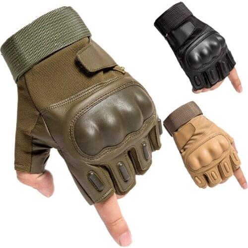 Tactical sports hard knuckle half finger gloves mens army military combat hunting shooting air gun paintball policing Cycling g