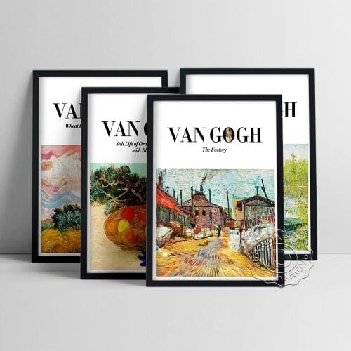 Vincent Van Gogh Landscape Vintage Poster, The Factory Exhibition Museum Canvas Painting, Fishing In Spring Print Art Home Decor