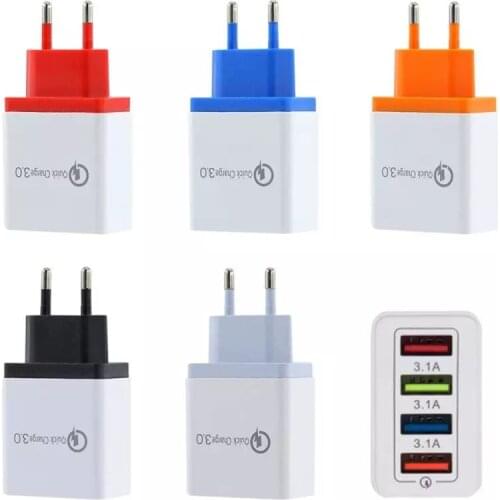 4-Port USB Phone Smart Charger DC5V3A multi-port travel charger intelligent charging head qucik charging for dropshipping